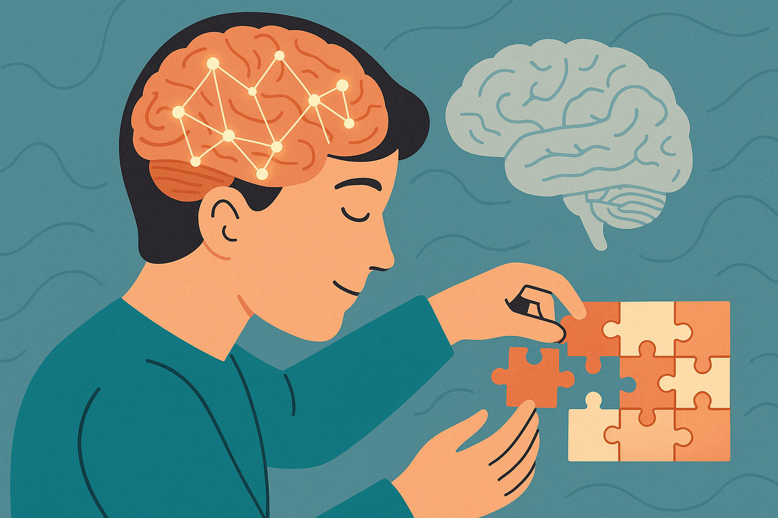 Brain lighting up while person solves a puzzle